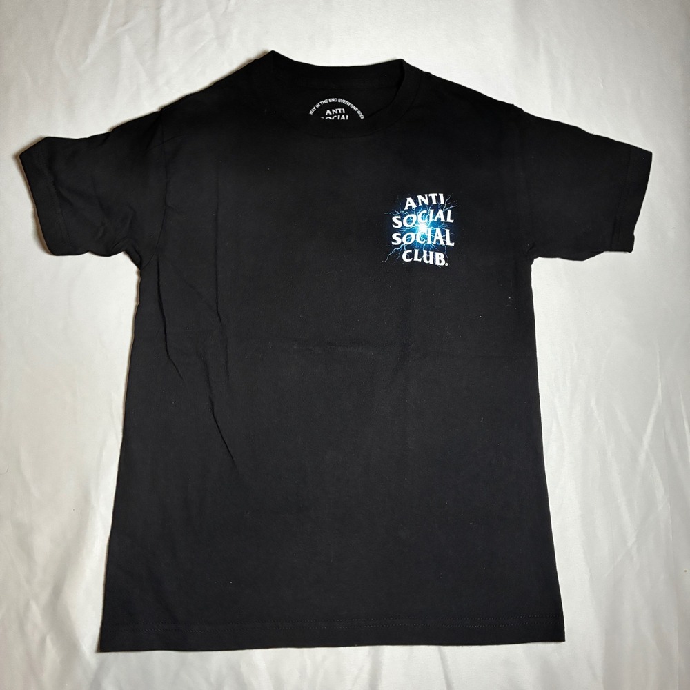 Anti Social Social Club Twister T-Shirt Black Blue Lightning Bolt Mens S ASSC
